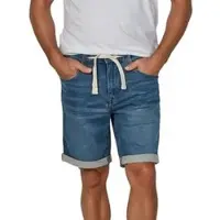 Riverso Jeans Shorts Herren Stretch Kurz Kordelzug Regular Fit RIVPaul Regular Fit Blau Blau W 44