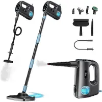 Olvy 14-in-1 Dampfreiniger mit Wischfunktion und Touchscreen – 125 °C Dampf – Handdampfreiniger für Teppiche, Sofas & Hartböden – 5 m Kabel