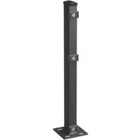 MR-Zaun Pfosten anthrazit RAL 7016 mit Bodenplatte, Flacheisenleiste, Anthrazitgrau, 1.630 mm