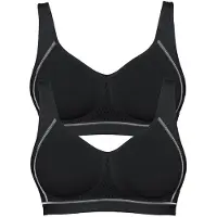 Susa 2er Pack Sport BH Move medium in Schwarz Schwarz | Gr.: 95E
