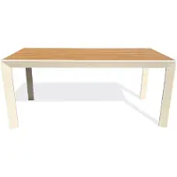 DCB Groupe Gartentisch aus Aluminium mit Tischplatte in Holzoptik – Greige
