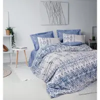 L'essentiel Maison , Cleo - Blue, Blau, Ranforce King-Size-Bettbezug-Set (FR), 100 % BAUMWOLLE RANFORCE, 240 x 220 cm