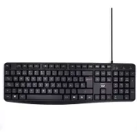 Ewent EW3001, Volle Größe (100%), Kabelgebunden, USB, Membran Key Switch, QWERTY, Schwarz