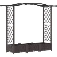 vidaXL Hochbeet mit Rankgitter und Dach Braun 169 x 40 x 123 cm PP