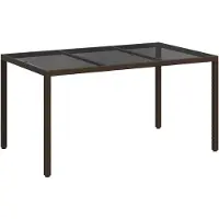 Syfax Gartentisch Braun 150 x 90 x 75 cm Poly-Rattan