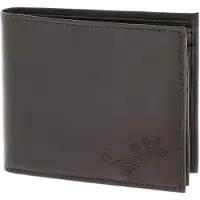 OXMOX Leder Geldbörse Leather RFID Protect Querscheinbörse Lizard 2.0 Embossed Brown dunkelbraun