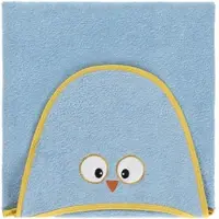 Egeria Kapuzentuch Owl light blue 70x100 cm - blau;gelb