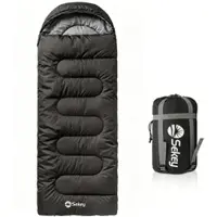 Sekey Schlafsack Camping Outdoor 3 Jahreszeiten Deckenschlafsack 220x80cm Anthrazit