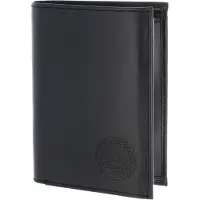 OXMOX Leder Geldbörse Leather RFID Protect Kombibörse Circle Bloom Embossed Black schwarz