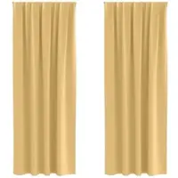 vidaXL Verdunkelungs-Vorhänge mit Ringen 2 pcs Beige 260 x 140 cm