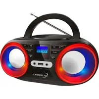 Cyberlux CL-810 CD-Player mit LED-Discolichter CD/MP3/USB Radio Schwarz/Rot