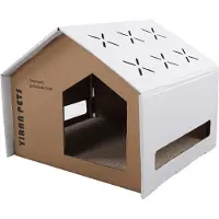 Gistuch Karton-Katzenhaus, niedlich, tragbar, großer Raum, Krallenschleifen, entspannender Kratzbaum mit hoher Dichte für den Innenbereich, 008 2