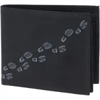 OXMOX Geldbörse New Cryptan RFID Protect Querscheinbörse Footsteps Print Grey Black schwarz