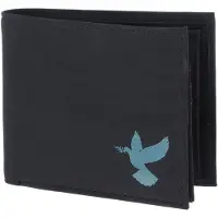 OXMOX Geldbörse New Cryptan RFID Protect Querscheinbörse Freedom Pigeon Print Cyan Black schwarz