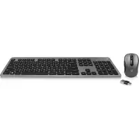 Ewent EW3272, Kabellos, RF Wireless, Membran Key Switch, QWERTY, Schwarz, Maus enthalten