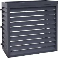 Mendler Verkleidung für Klimaanlage/Wärmetauscher MCW-O43 mit Pflanzkasten, Abdeckung, Metall 118x124x65cm anthrazit