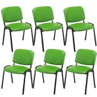 CLP 6er Set Besucherstuhl Ken Kunstleder grün