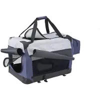 Nobby 76394, Weicher Haustierträger, Handtasche zum Tragen von Haustieren, Katze, Hund, Frontlader, Blau, Grau, Einfarbig