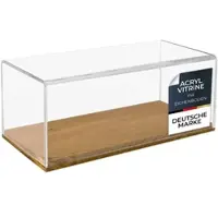 HMF 46874 Acryl Vitrine Schaukasten mit Holzsockel für Modellautos 34 x 16 x 14 cm Transparent