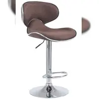 Décoshop26 - Moderner drehbarer Barhocker x1 in braunem Stoff mit verchromtem Metallgestell 10_0005077