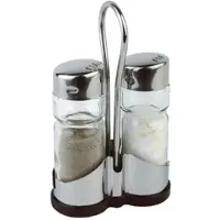 Gastronoble 10 APS Salz und Pfeffer Menage "Economic" | Glas / Edelstahl / ABS