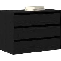 vidaXL Schubladenschrank 3-Schublade Schwarz 80 x 41 x 58 cm