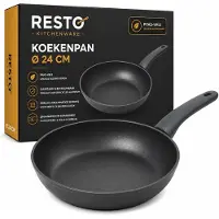 Resto Bratpfanne ?24 cm (schwarz, beschichtet, Induktion, spülmaschinenfest)