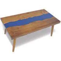 vidaXL Couchtisch Teak Harz 100x50x40 cm