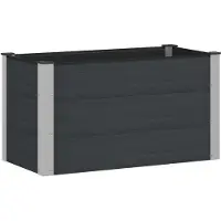 vidaXL Hochbeet Schwarz 100 x 50 x 54 cm WPC und Aluminium