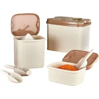 Vip Ahmet Vorratsdosen Set, (3er Set, 10 L + 4.5 L + 1.6 L), Beige