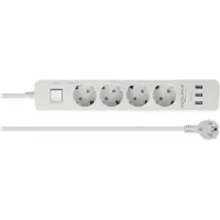 DeLOCK Steckdosenleiste 4-fach mit USB Ladegerät weiß