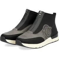 Rieker Damen Stiefelette High Top Sneaker Reißverschluss Blume 58956, Größe:42 EU, Farbe:Schwarz