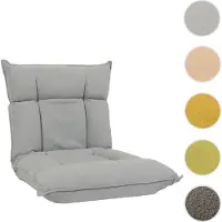 Mendler Bodensessel HWC-N44, Relaxsessel Bodenkissen Bodensofa Klappsessel 6 Relaxpositionen, stabiles Gestell Samt hellgrau