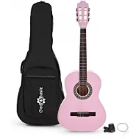 Gear4Music Konzertgitarre in 3/4-Größe von Rosa Paket