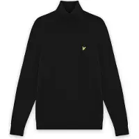 Lyle & Scott Baumwolle-Merino Rollkragenpullover - Schwarz