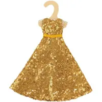 Heless Modepuppen-Kleid Pailettenkleid Goldstar bis 29cm