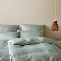 Elegante Bambus-Baumwoll-Satin Bettwäsche Chamber grün 140x200 cm + 70x90 cm - grün
