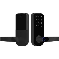 INF Smart Türschloss Fingerabdruck Tuya - TTLock Bluetooth für Haus, Wohnung Schwarz