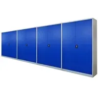 Proregal Mega Deal 4x Flügeltürenschrank ELEPHANT Metall Aktenschrank komplett montiert abschließbar 2 Türen 180x120x40cm 4 Ebenen Blau/Lichtgrau