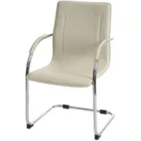 Proregal Konferenzstuhl Sammy | HxBxT 93x56x56cm | Sitzhöhe 47cm | Besucherstuhl Freischwinger | Creme