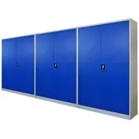 Proregal Mega Deal 3x Flügeltürenschrank ELEPHANT Metall Aktenschrank abschließbar 2 Türen 180x120x40cm Stahl 4 Ebenen Stahlschrank Blau/Lichtgrau