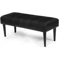 Feeling4Home Bank Benea aus Leder und Mangoholz - 120 cm, Schwarz