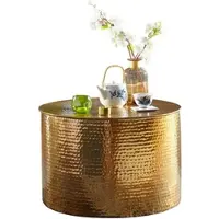 KADIMA DESIGN Orient Couchtisch "Enns": Hammerschlag-Aluminium, 61 cm Durchmesser. Gold, 61x61x40 cm |