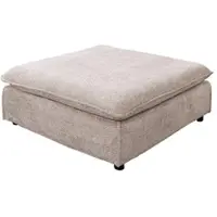 Riess Hocker HEAVEN - groß 100cm champagner beige Bouclé Polsterhocker Federkern pflegeleicht