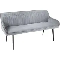 Invicta Sitzbank TURIN - 160cm braun schwarz Metallbeine mit Armlehne