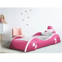 HTI Autobett Racing-Optik Pink/Weiß Liegefläche 90x200 cm inkl. Lattenrost für Jugendliche