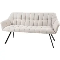 Riess Sitzbank PAPILLON - 165cm champagner beige mit Lehnen schwarzes Metallgestell Esszimmer