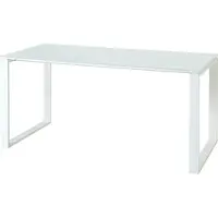 KADIMA DESIGN Schreibtisch 160x80x75 cm | Bürotisch Weiß | Glasplatte & Metallkufen ABS-Kanten | Homeoffice Büro Germany | Serie MUENCHEN