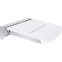 BRILLANTBAD BELP Duschklappsitz Edelstahl Kunststoff poliert 462x120x450 mm, 180 kg Traglast für Bad & WC >> zum Bohren