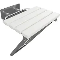 BRILLANTBAD BELP Duschklappsitz Edelstahl gebürstet Kunststoff mit Abdeckung 440x460x450 mm, 200 kg Traglast für Bad & WC >> zum Bohren